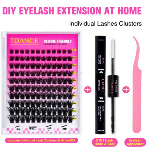 NEW (3) TDANCE Magic Volume Lash Clusters Extensions Kit 8-18mm Length D Curl - Picture 3 of 5